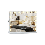 FOREHILL - MIROIR MAQUILLAGE LUMINEUX MIROIR COIFFEUSE AVEC BLUETOOTH MIROIR LED 15 LUMIÈRES MIROIR HOLLYWOOD AVEC CONTRÔLE TACTILE AFFICHAGE