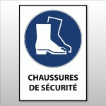 SIGNALÉTIQUE EPI - CHAUSSURES DE SÉCURITÉ OBLIGATOIRES - M008  - VINYLE SOUPLE AUTOCOLLANT - A4 - LOT DE 2