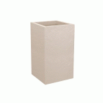 POT CARRÉ HAUT VOLCANIA'UP - HAUTEUR 49,5 CM - 36 LITRES - BEIGE CALCAIRE - 13719 EDA PLASTIQUES