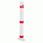 POTEAU ACIER LAQUÉ 70X70 MM BLANC ROUGE RABATABLE - CROSO