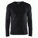 T-SHIRT MANCHES LONGUES COL ROND NOIR TAILLE XS - BLAKLADER