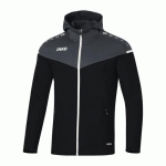 VESTE DE FOOT À CAPUCHON ENFANT - JAKO - CHAMP 20 NOIR/GRIS