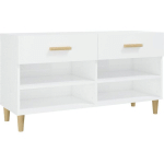 VIDAXL - ARMOIRE À CHAUSSURE BLANC BRILLANT 102X35X55 CM BOIS INGÉNIERIE