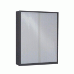 ARMOIRE MÉTAL À RIDEAUX 160 X 198 CM À MONTER CORPS ANTHRACITE COLORIS GRIS - MANUTAN COLLECTIVITÉS