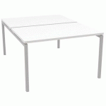 BUREAU BENCH L.120XP.163CM IDEA PIED 01 BLANC/ALUMINIUM - QUADRIFOGLIO