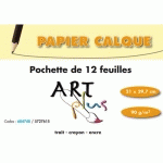 POCHETTE DE 12 FEUILLES PAPIER CALQUE 90G FORMAT A4 - LOT DE 6