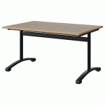 TABLE MALIBU 120X80 T4 DL STRA ALAISÉ CHÊNE 1146/NOIR 9005
