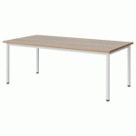 TABLE MALIBU 160X80 T3 4P STRA ALAISÉ ACACIA/BLC 9016
