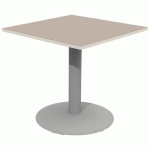 TABLE MANO 80X80 T6 STRAT ALAISÉ PRALINE BLANC PASTEL/9006 - MOBIDECOR