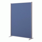 CLOISON B-ZEN ACOUSTIQUE PLEINE TISSU BONDAI BLEU- H 160 X L 122 CM CADRE GRIS ARGENT -SANS PIED