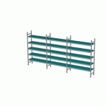 RAYONNAGE À CLAYETTES EN LIGNE LONGUEUR DE COMPOSITION 1087+2X1199 MM EA-0162