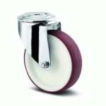ROULETTE PIVOTANTE INOX - FIXATION OEIL - BANDAGE ROUGE - Ø 80 MM - ALPHA TENTE