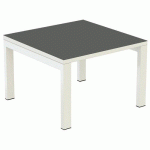 TABLE BASSE EASY OFFICE 60X60 CM PIED BLANC PLATEAU BLANC/ANTHRACITE - MANUTAN COLLECTIVITÉS