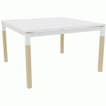 TABLE DE RÉUNION 120CM X4 BLANC / PIED CHÊNE - BLANC - QUADRIFOGLIO