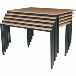 TABLE DE RÉUNION AGORA EMPILABLE 140 X 80 CM COLORIS HÊTRE/ALUMINIUM - MANUTAN COLLECTIVITÉS