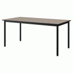 TABLE MALIBU 160X80 T5 4P ST ANTIB CHÊNE 1146/NOIR NOIR 9005