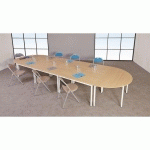 TABLE UNIVERSALIS RECTANGLE 80X60 PLT CHÊNE PIED 9016 BLANC
