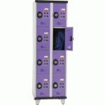 VESTIAIRE ACTU 3 COLONNES 4 CASES SUPERPOSÉES SERRURE À CODE, BLEU RAL 5023 - MANUTAN COLLECTIVITÉS