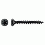 VIS UNIVERSELLE TÊTE FRAISÉE ZINGUÉE NOIRE 5 X 40 MM PAR 200 SPAX