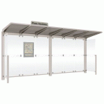 ABRI BUS VENISE 5 M - BARDAGES LATÉRAUX ET LEDS - GRIS 7044 - PROCITY