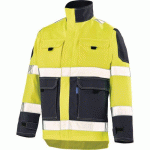 BLOUSON FLUO TECH 9282 - JAUNE FLUO / BLEU FONCÉ - 4 - CEPOVETT SAFETY