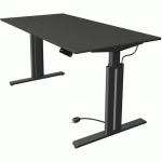BUREAU ASSIS/DEBOUT MOVE3 L160XP80XH72-120CM 4 FONCTIONS MÉM. ANTHR. - KERKMANN