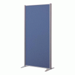 CLOISON ACOUSTIQUE PLEINE B-ZEN - TISSU - L 81 X H 160 CM - BLEU - PIED FIXE COLORIS ALUMINIUM
