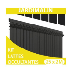 KIT OCCULTATION PVC RIGIDE GRIS ANTHRACITE 50M - JARDIMALIN - 1,93M - GRIS ANTHRACITE (RAL 7016)