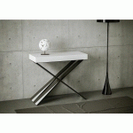 CONSOLE EXTENSIBLE 90X40/196 CM DIAGO SMALL FRÊNE BLANC STRUCTURE ANTHRACITE