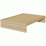 LIT SIMPLE IDENTITÉ SOMMIER AGGLO 140X190 CM ARGENT/CHÊNE - MANUTAN COLLECTIVITÉS