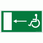 LOT DE 5 - PANNEAU ÉVACUATION PMR - SORTIE GAUCHE (200 X 100 MM, PVC)