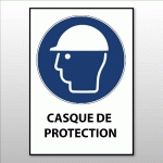 PANNEAU EPI - CASQUE DE PROTECTION OBLIGATOIRE - M014 - ISO 7001  - VINYLE SOUPLE AUTOCOLLANT - A4 - LOT DE 2