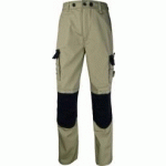 PANTALON DE TRAVAIL MACH SPIRIT EN COTON / POLYESTER, BEIGE ET NOIR