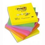 POST-IT LOT DE 6 RECHARGES Z-NOTES 100 FEUILLES 7,6 X 7,6 CM COLORIS NÉON ASSORTIS