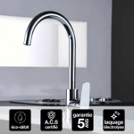 IMEX PRODUCTS - ROBINET MITIGEUR DE CUISINE ANTI-CALCAIRE AVEC DOUCHE ANTI-CALCAIRETTE CHROME IMEX BELGICA GCZ044