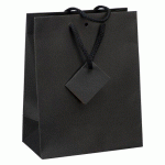 SACS KRAFT NOIR INTENSE POIGNÉES CORDELIÈRES 22 X 18 X 10 CM - PAQUET DE 20