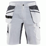 SHORT PEINTRE STRETCH BLANC/GRIS FONCÉ TAILLE 44 - BLAKLADER