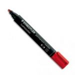 STAEDTLER MARQUEUR PERMANENT POINTE OGIVE CORPS PLASTIQUE ENCRE ROUGE À BASE D'ALCOOL NE SÈCHE PAS 352