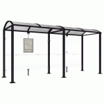 ABRI BUS VOÛTE 5 M SANS BARDAGES LATÉRAUX - NOIR 9005 - PROCITY