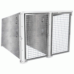 ABRI VÉLOS BERLIN COMPLÉMENTAIRE 2 PLACES PORTES GALVA - BLANC 9010 - MANUTAN COLLECTIVITÉS