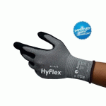 GANTS ANTI-COUPURES HYFLEX® 11-571 - NOIR ET GRIS - 12 PAIRES - T10 ANSELL