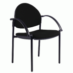 LOT 2 FAUTEUILS LOUISE DOSSIER ROND COLORIS NOIR - MANUTAN COLLECTIVITÉS