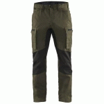 PANTALON DE TRAVAIL SERVICES STRETCH VERT OLIVE/NOIR TAILLE 56 - BLAKLADER