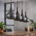 ZIJLSTRA SUSPENSION BOMBUR À 4 LAMPES NOIR-BRUN