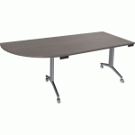 TABLE ABATTANTE AVEL 200X80 ANGLE À G CHÊNE GRIS/PIED ALU - SIMMOB