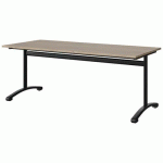 TABLE MALIBU 180X80 T5 DL STRA ABS CHÊNE 1146/NOIR 9005