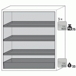 ARMOIRE SÉCURITÉ S-CLASSIC-90 S90.129.120.WDAS GRIS CLAIR