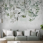 ARTGEIST - PAPIER PEINT FOGGY NATURE VERT - 200 X 140 CM - BLANC ET VERT