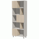 BIBLIOTHÈQUE IDENTITÉ 3 PORTES 70 CM ARGENT/PIN - MANUTAN COLLECTIVITÉS