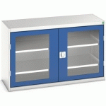 BOTT 1 ARMOIRE VERSO PORTES TRANSPARENTES AVEC 2 TABLETTES 1300X550X800_BOTT